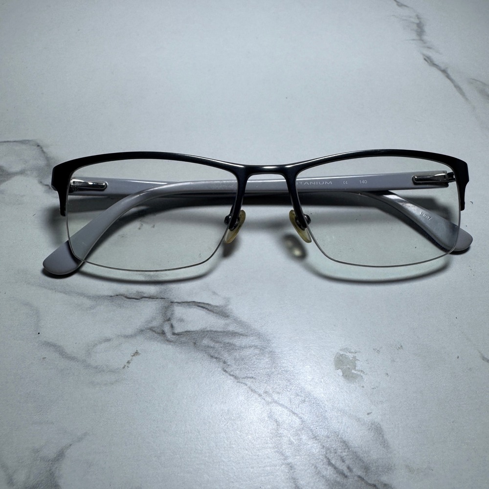 Michael Kors MK738 Titanium Semi Rimless Eyeglasses Frames Black Grey 52-17-140